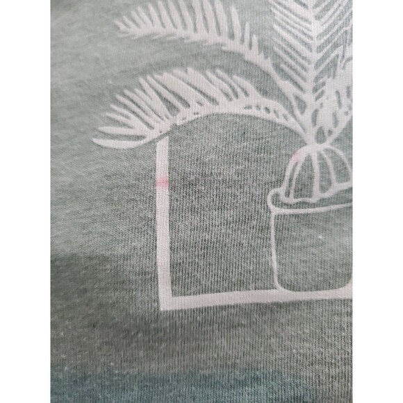 IML House Plant Tank Top Lg Womens Green Scoop Neck Large Leaf Botanical Outline - Picture 15 of 15